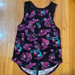 Lululemon Floral Sleeveless Women's Top - Purple and Black